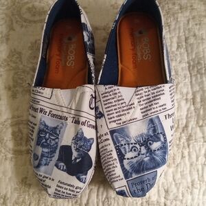 Skechers BOBS Navy and Orange Slip-On Shoes